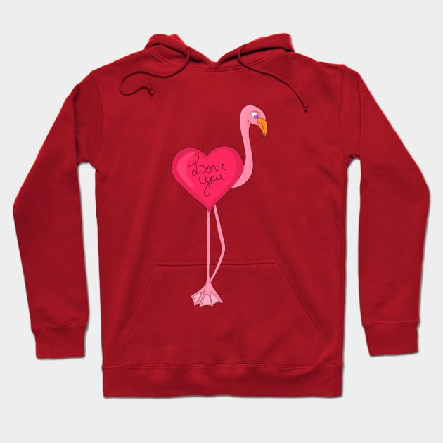 A Flamingo in Love Hoodie by DiegoCarvalho